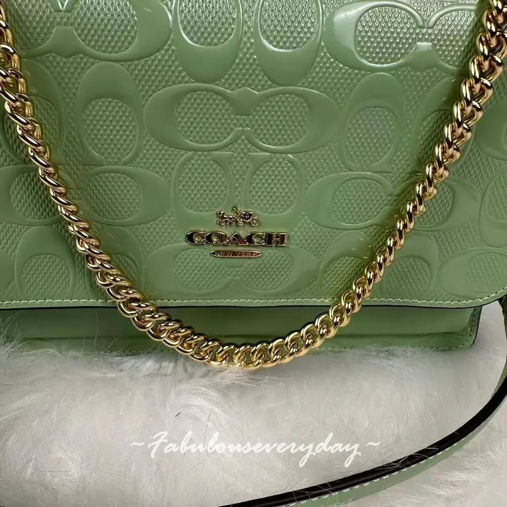 Coach Klare Crossbody Bag In Signature Leather/Gold/Pale Green CDA97 NWT